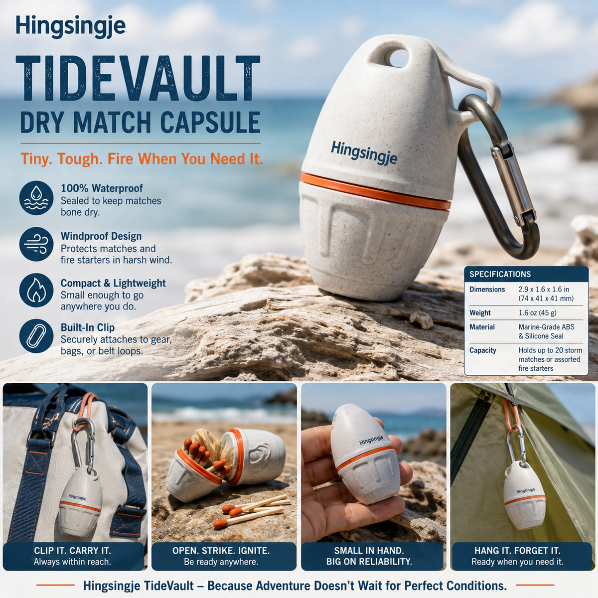 Hingsingje™ TideVault Compact Match Capsule