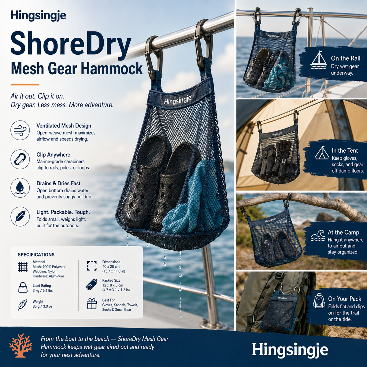 Hingsingje™ ShoreDry Mesh Gear Hammock