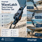 Hingsingje™ WaveLatch Tarp Corner Tensioner