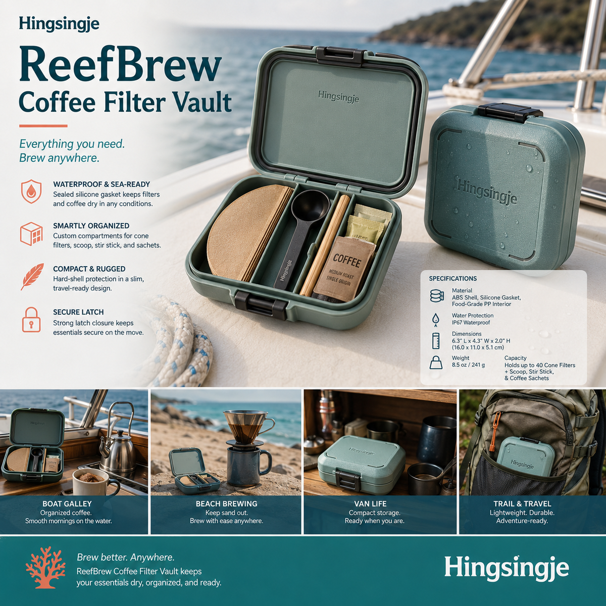 Hingsingje™ ReefBrew Coffee Filter Vault