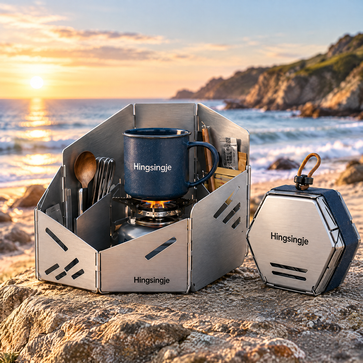 Hingsingje™ DuneBrew Camp Stove Wind Screen Pod